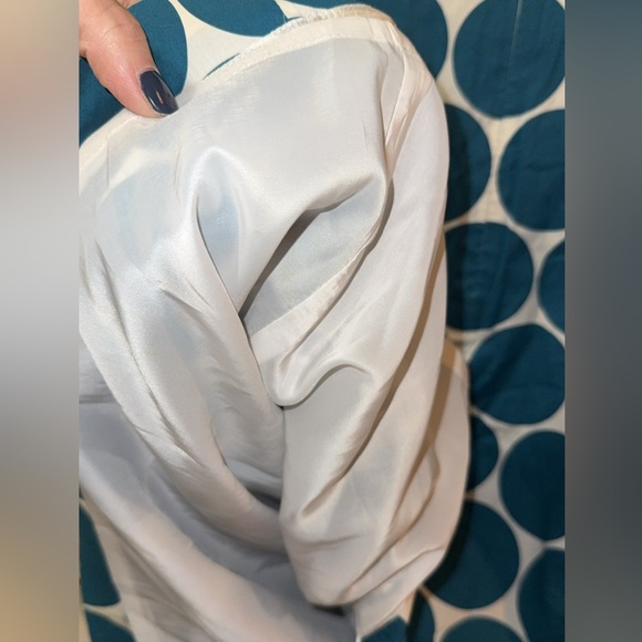 J Peterman RETRO Polka Dot Pencil Dress Women's Size 4 Lined Teal/White Preppy - Picture 9 of 9